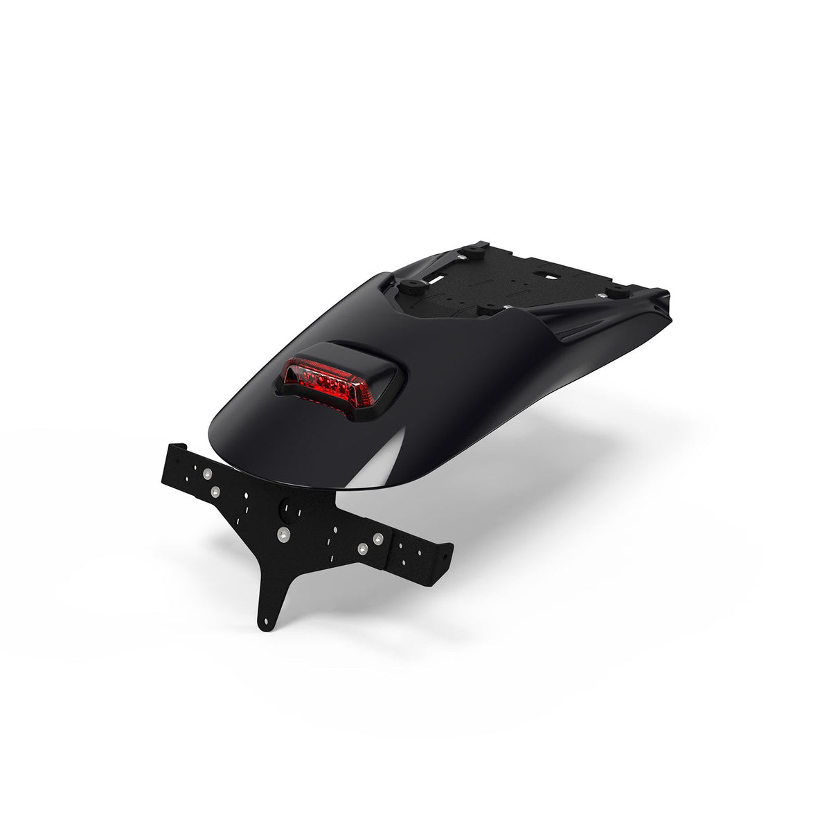 BMW R nineT Black motorcycle fender with Retro red Stop light 
