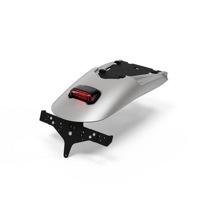 BMW R nineT Matte Grey motorcycle Rear fender with Retro red Stop light 