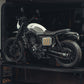 Honda CL250 CL500 Number Plate Side Cover with '01' printed on it, featuring a bunker logo, Glossy Metalic Grey Finish