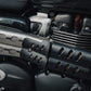 Triumph scrambler 900 Heat Shield Leg Saver on motorcycle Closeup