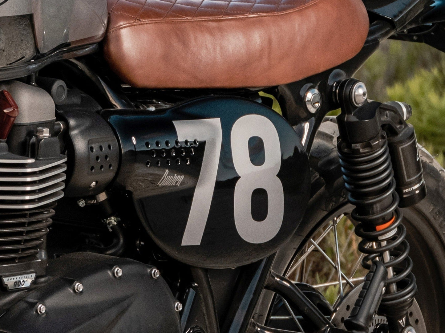 Triumph Street Scrambler PA12 Numberplate Side cover Left BLACK Changing racing numbers