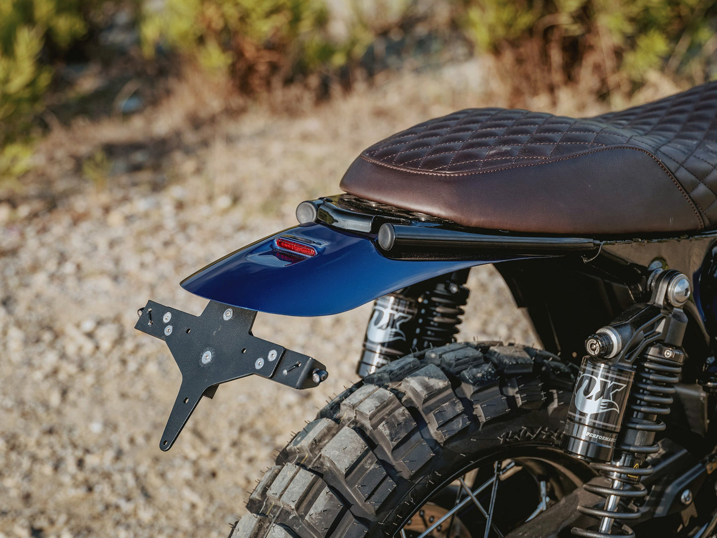 Triumph PA12 Rear Mudguard Tail Tidy stop lamp image gallery Navy Close up